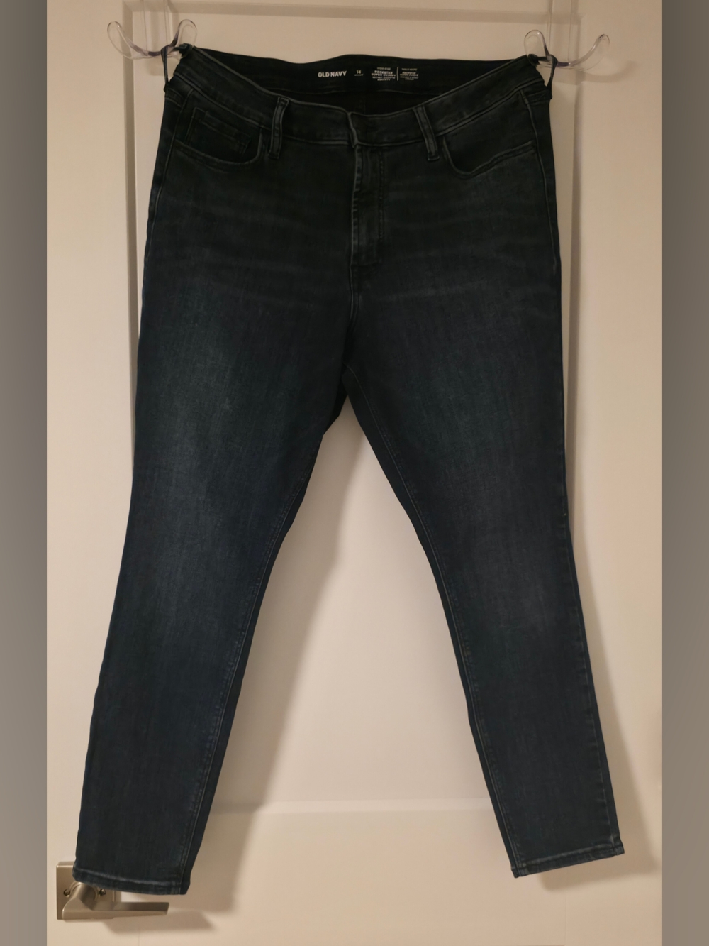Old Navy Women's Dark Blue Stretch Rockstar Supper Skinny Jeans - Picture 3 of 7